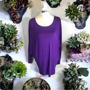 Lock & Love Royal Purple Dolman Sleeve Tunic